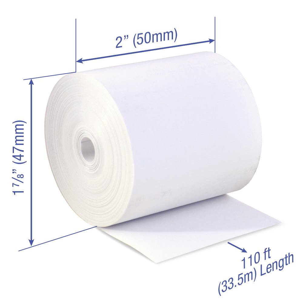 POS1 Thermal Paper 2 x 110 ft x 47mm CORELESS BPA Free fits Zebra iMZ220 32 rolls