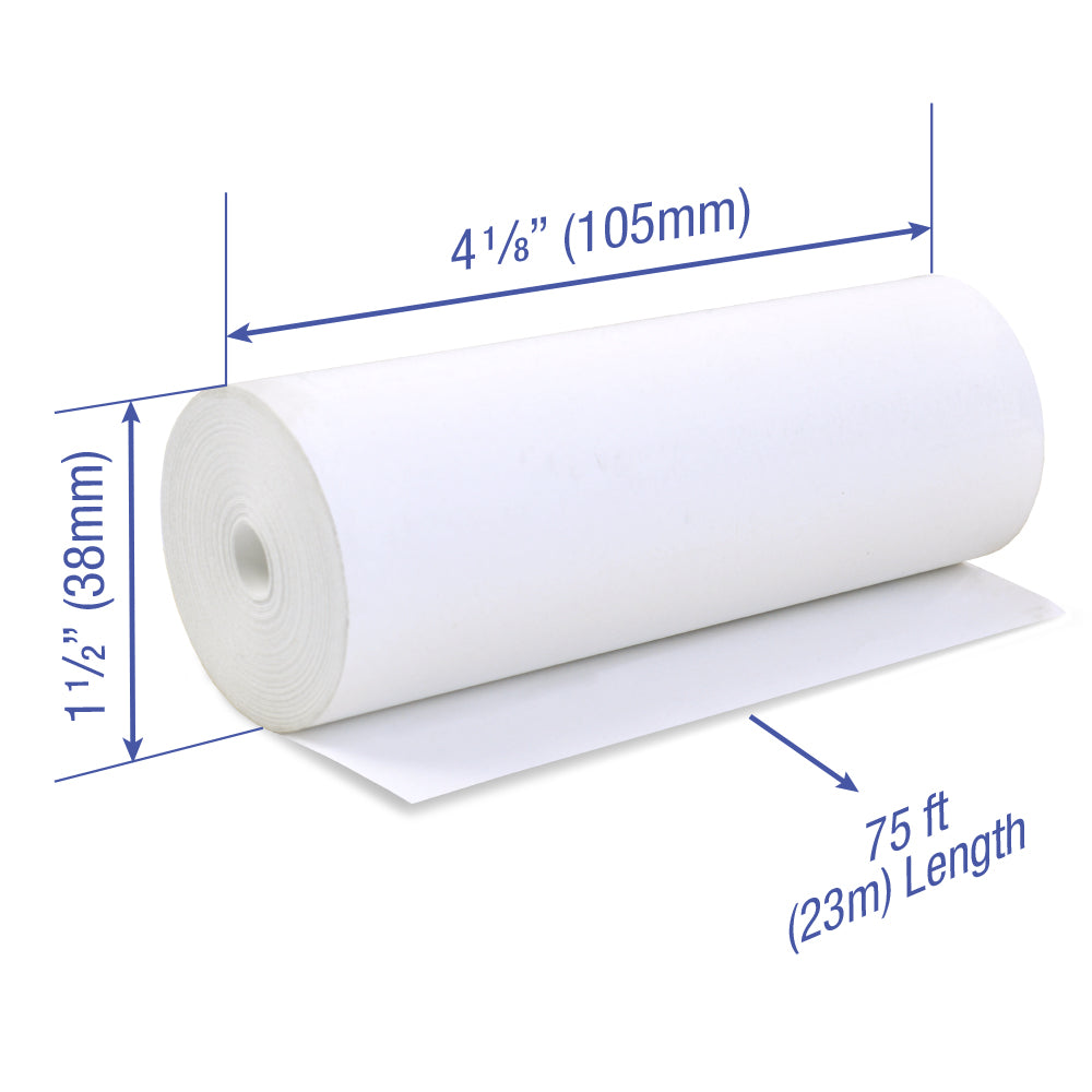 Thermal Paper 4 1/8 x 75 ft x 38mm CORELESS BPA Free 50 rolls