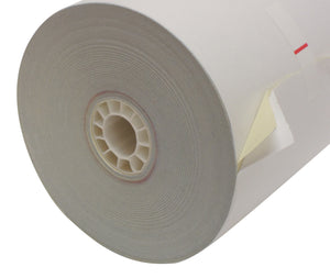 2 Ply Bond Paper Roll 3 x 90 ft white/canary carbonless 50 rolls