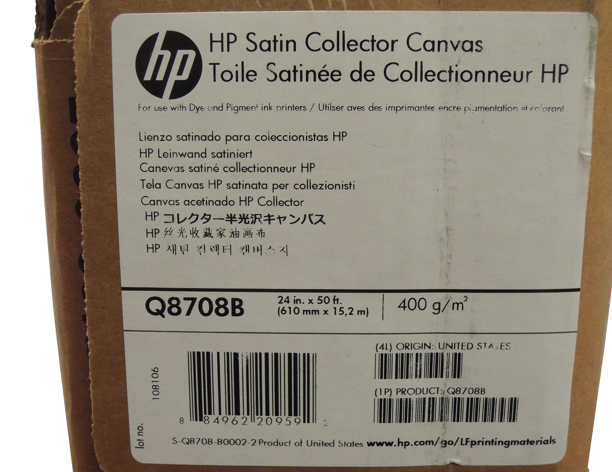 HP Q8708B Collector Satin Canvas 24" x 50 ft 2" core